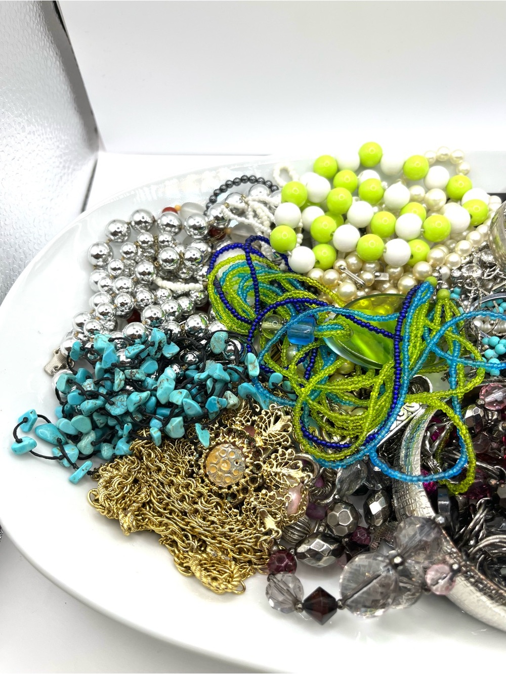 Jewelry Lot Mixed Craft Junk Wearable Harvest Resell Box 4 lbs